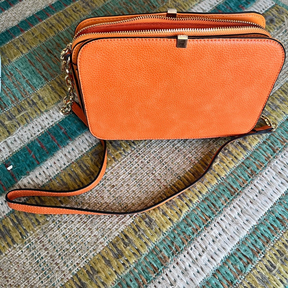 Orange Chain-Strap Purse